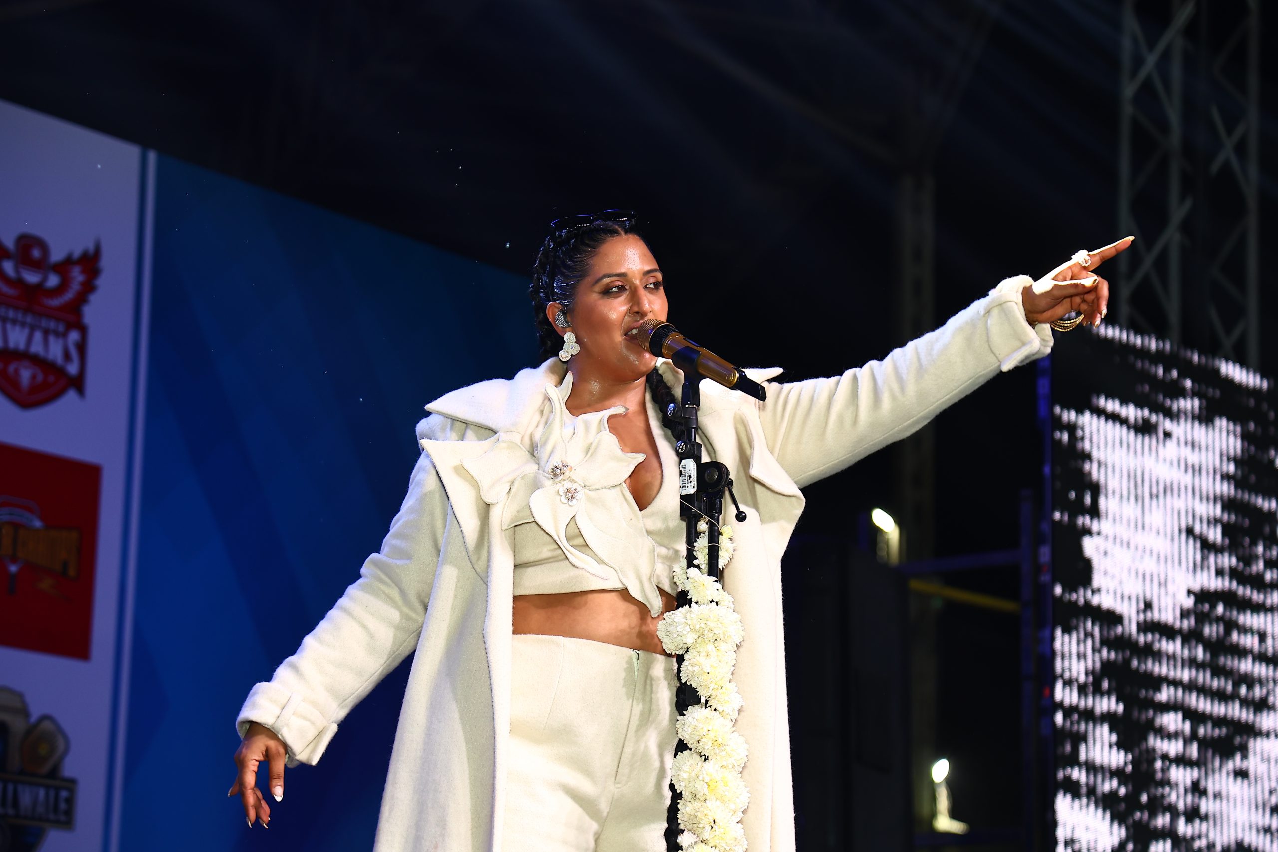 Raja Kumari performs at Season 1 of the World Pickleball League.